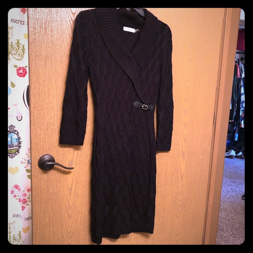 Calvin Klein Black knitted dress.